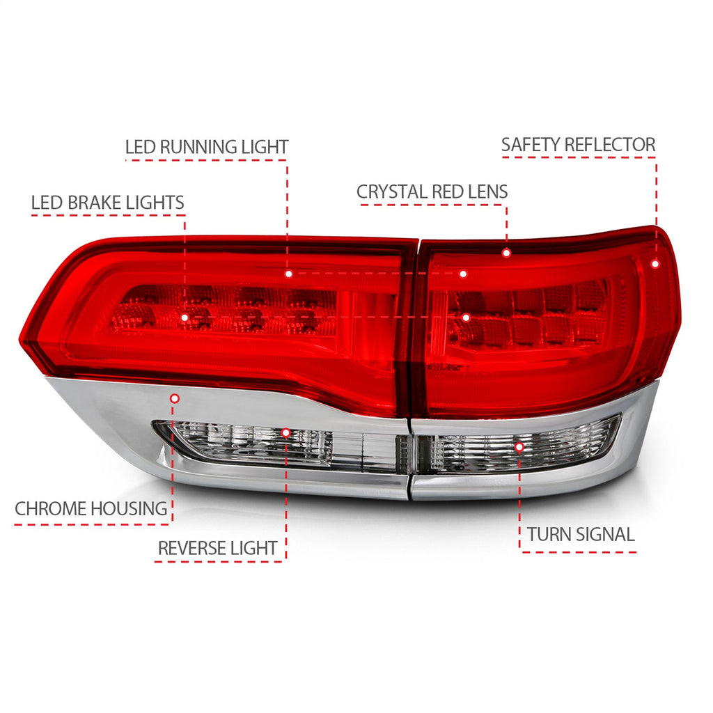 Anzo USA 311250 Tail Light Assembly Fits 14-18 Grand Cherokee (WK2)