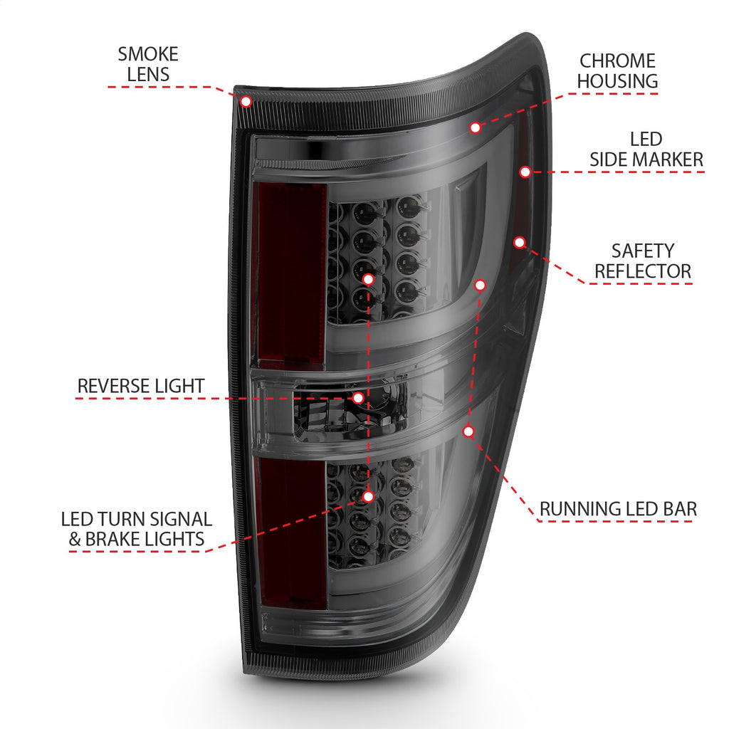 Anzo USA 311258 Tail Light Assembly Fits 09-13 F-150
