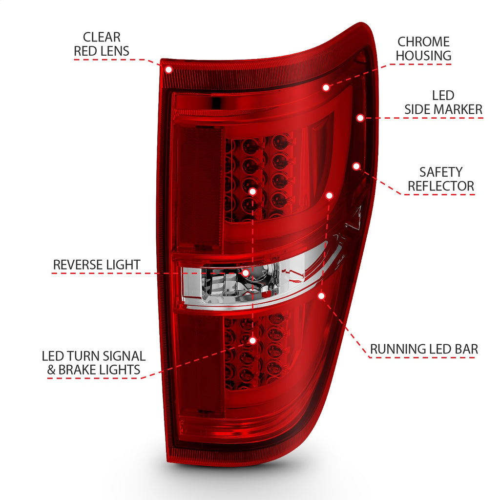 Anzo USA 311260 Tail Light Assembly Fits 09-14 F-150