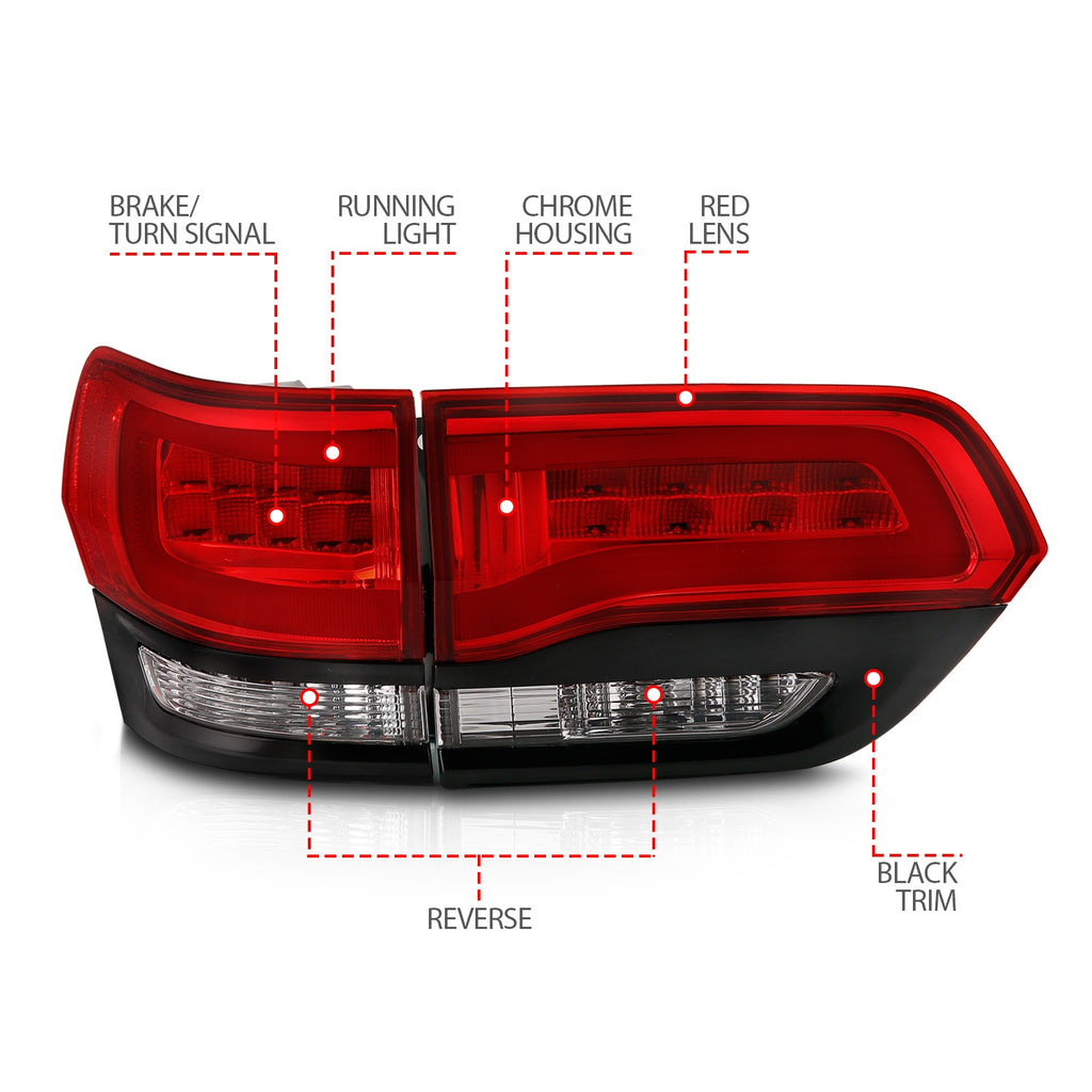 Anzo USA 311268 Tail Light Assembly Fits 14-17 Grand Cherokee (WK2)