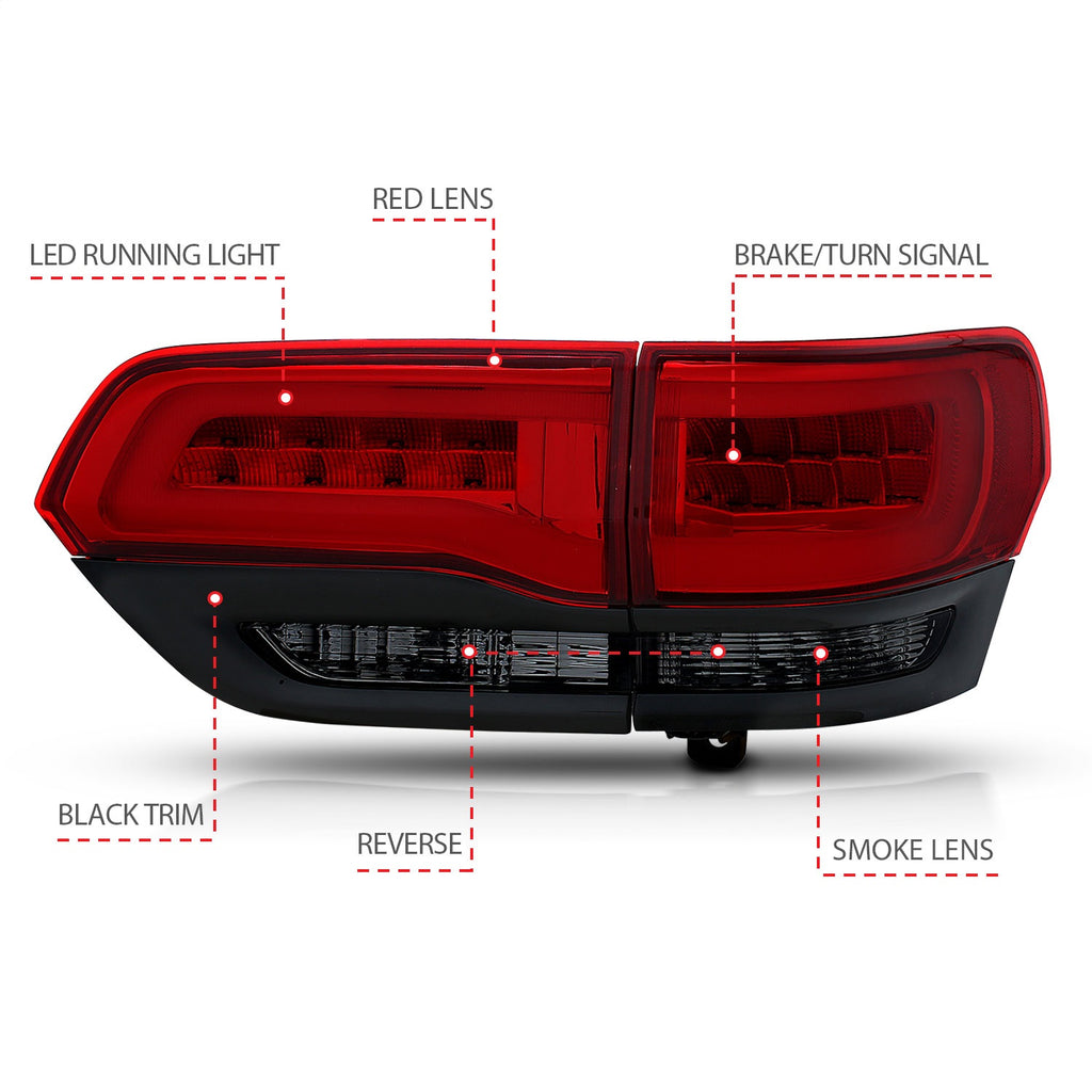Anzo USA 311269 Tail Light Assembly Fits 14-21 Grand Cherokee (WK2)