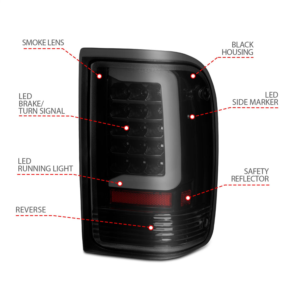 Anzo USA 311360 Tail Light Assembly Fits 93-97 Ranger