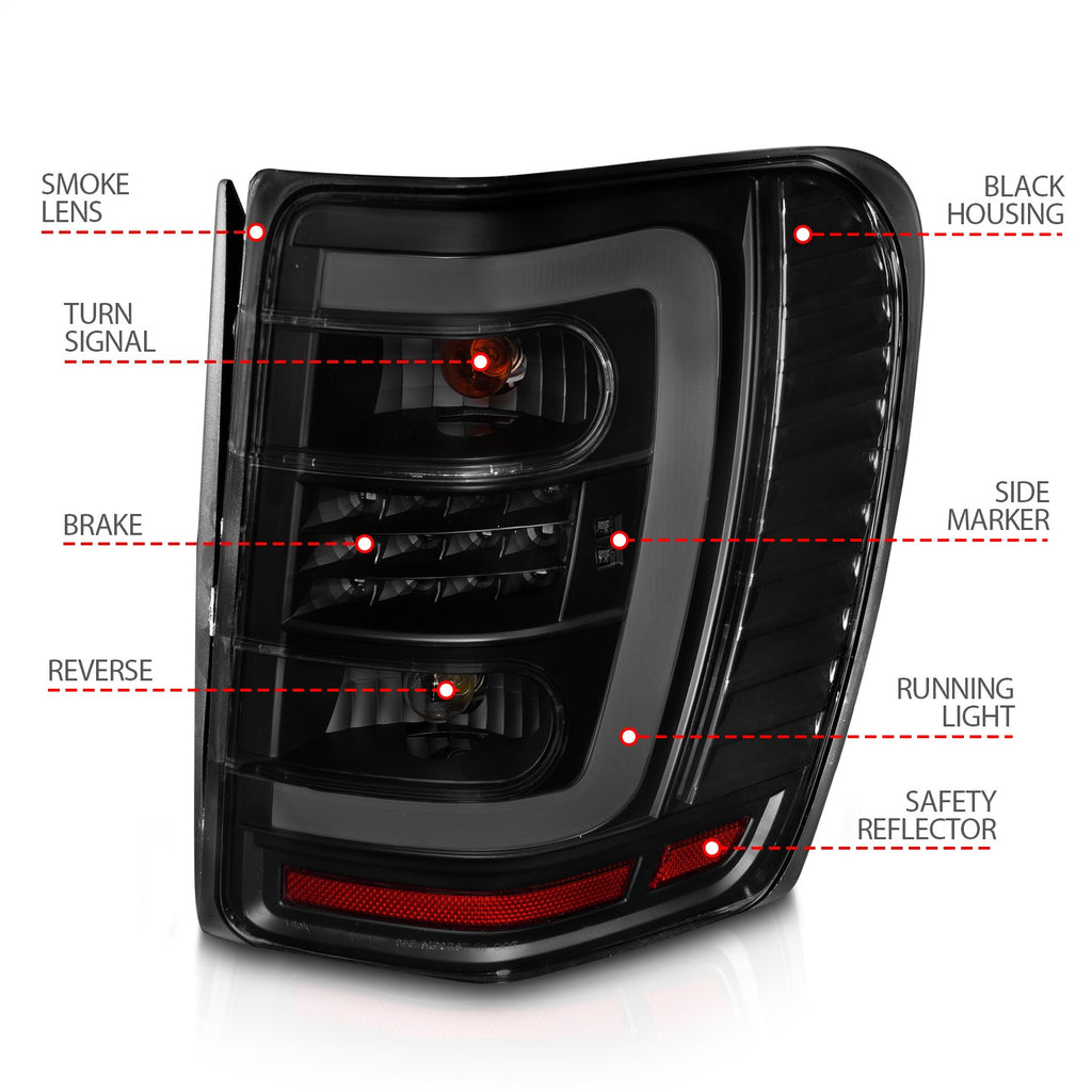 Anzo USA 311395 Tail Light Assembly Fits 99-04 Grand Cherokee (WJ)
