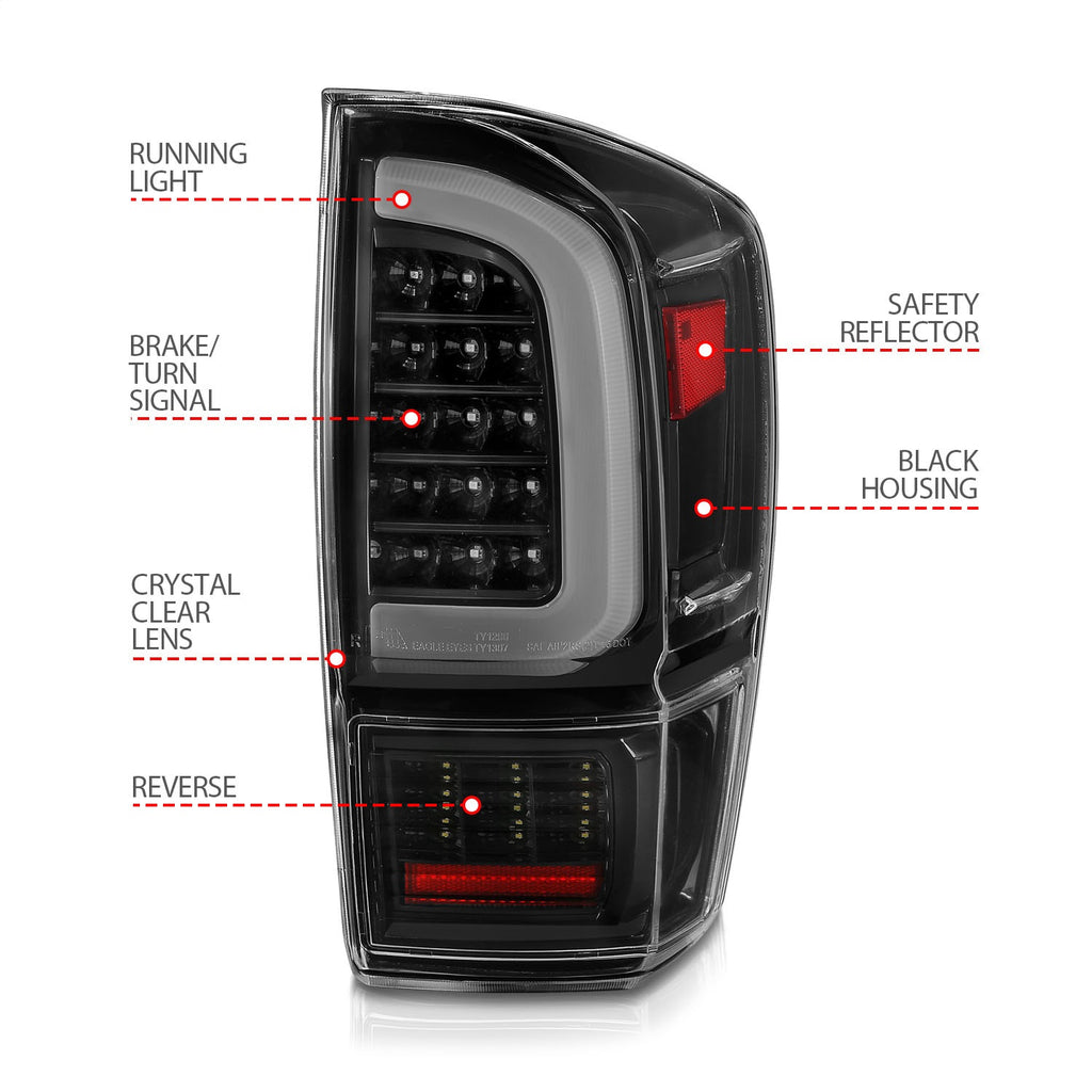 Anzo USA 311400 Tail Light Assembly Fits 16-23 Tacoma