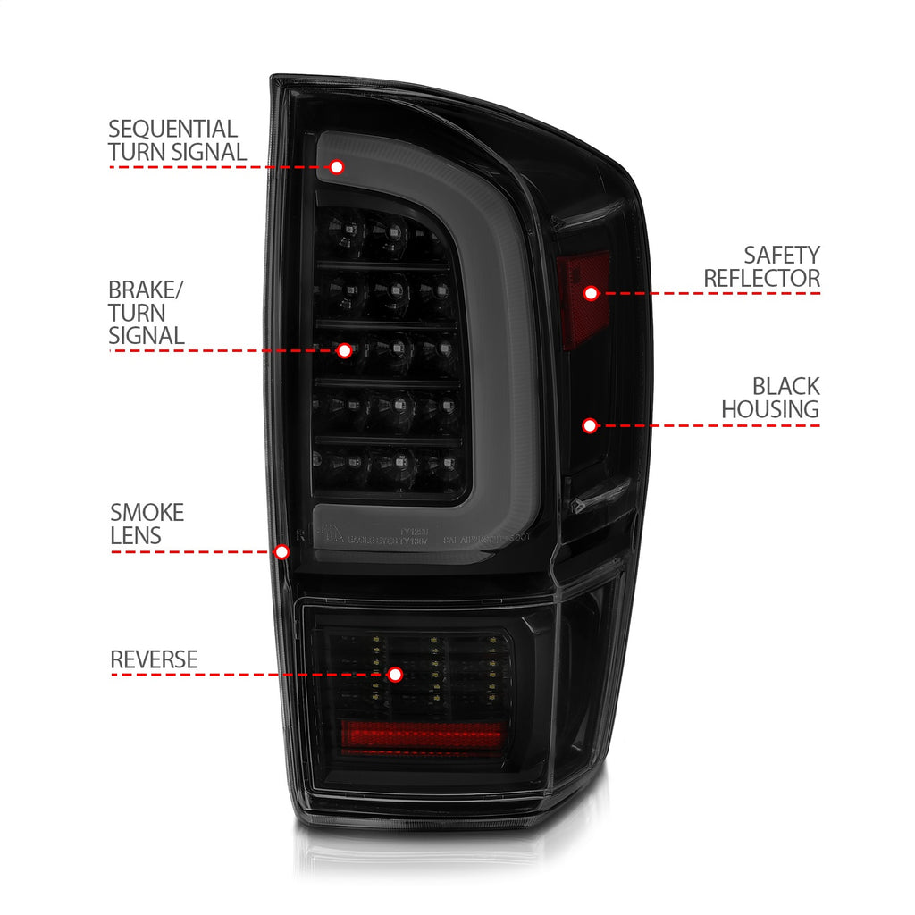 Anzo USA 311401 Tail Light Assembly Fits 16-23 Tacoma