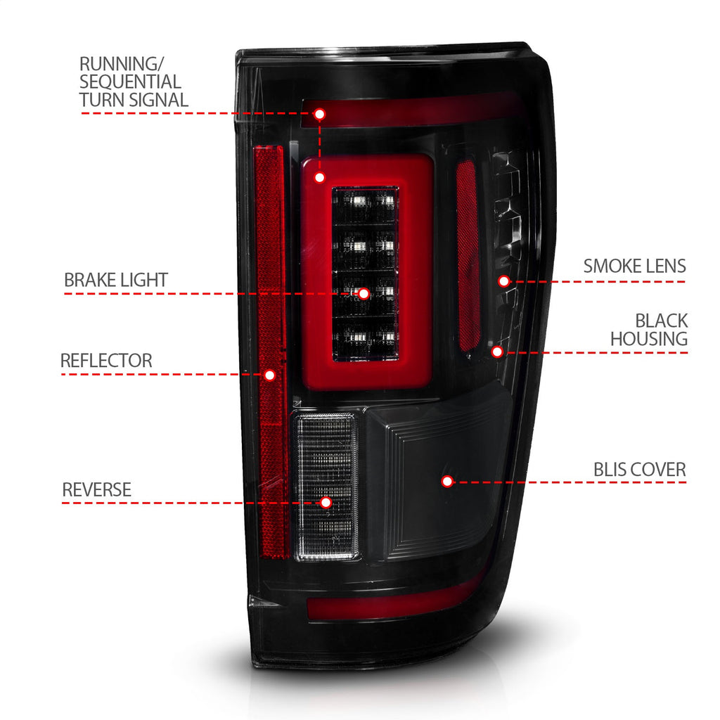 Anzo USA 311476 Tail Light Assembly Fits 21-23 F-150