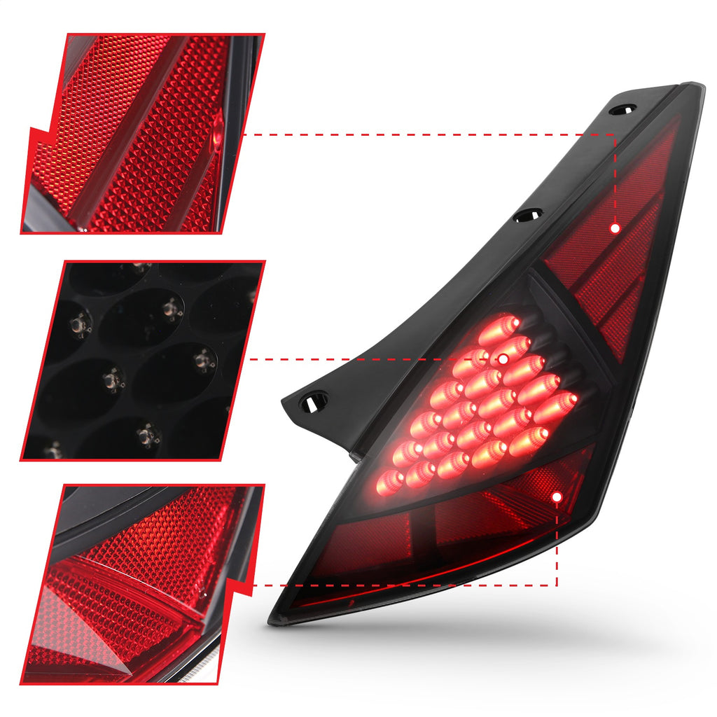 Anzo USA 321254 Tail Light Assembly Fits 03-07 350Z