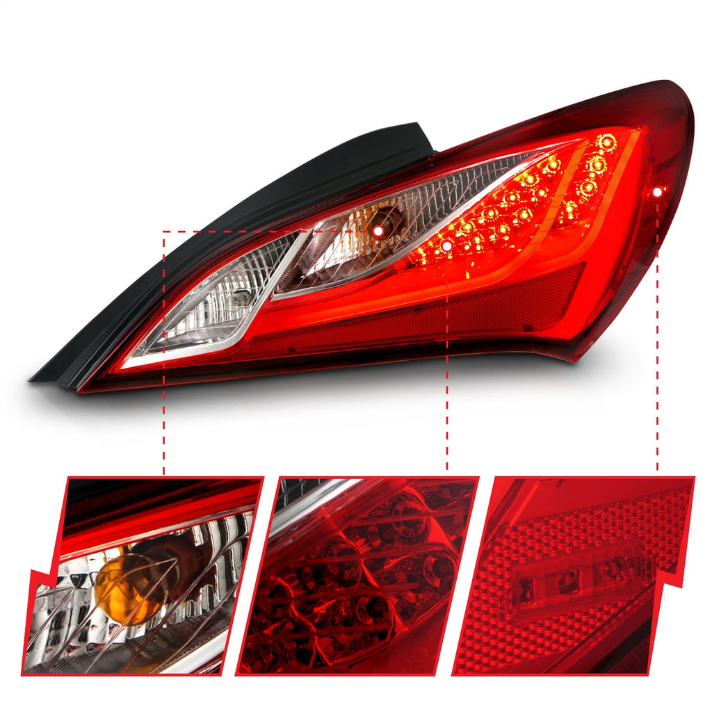 Anzo USA 321334 Tail Light Assembly Fits 10-16 Genesis Coupe