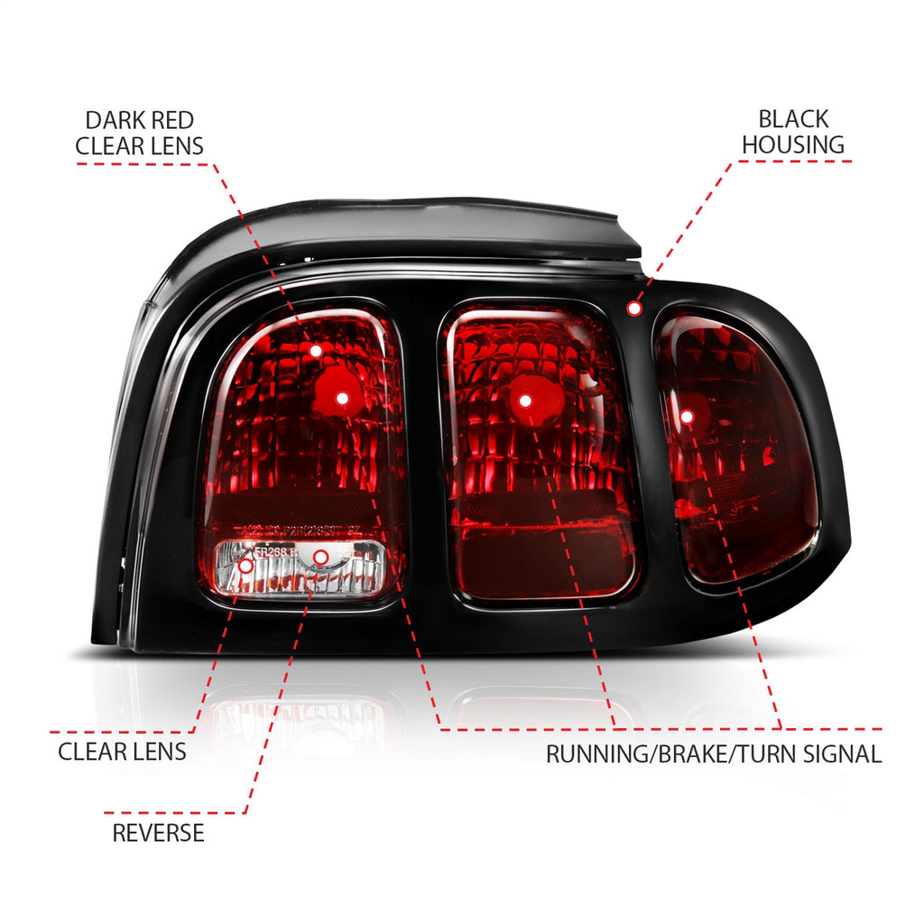 Anzo USA 321350 Tail Light Assembly Fits 96-98 Mustang