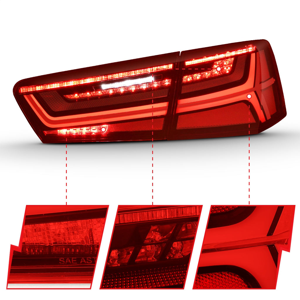 Anzo USA 321353 Tail Light Assembly Fits 12-15 A6 A6 Quattro S6