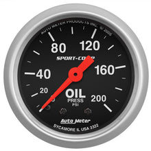 Load image into Gallery viewer, AutoMeter 3322 Sport-Comp Mechanical Oil Pressure Gauge