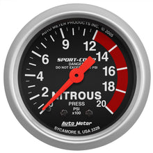 Load image into Gallery viewer, AutoMeter 3328 Sport-Comp Mechanical Nitrous Pressure Gauge