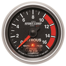 Load image into Gallery viewer, AutoMeter 3673 Sport-Comp II Electric Nitrous Pressure Gauge