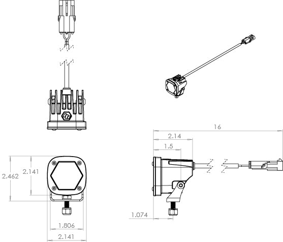 Baja Design 380007WT LED Light Pod S1 Spot Laser White