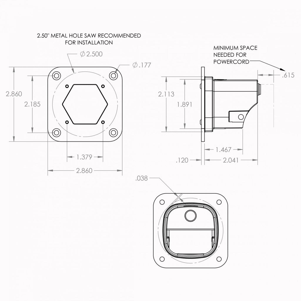 Baja Design 381001WT S1 Flush Mount Spot LED White