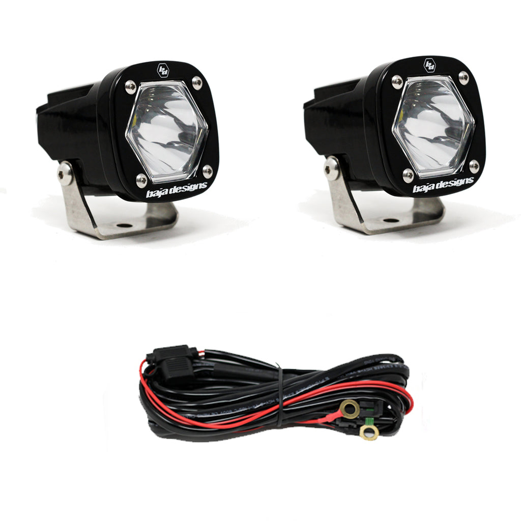 Baja Designs 387801 S1 Spot LED Light with Mounting Bracket Pair