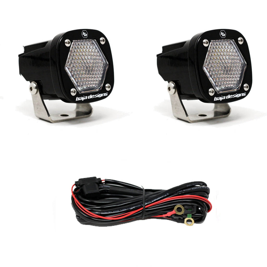 Baja Design 387806 S1 Work/Scene LED Light with Mounting Bracket Pair