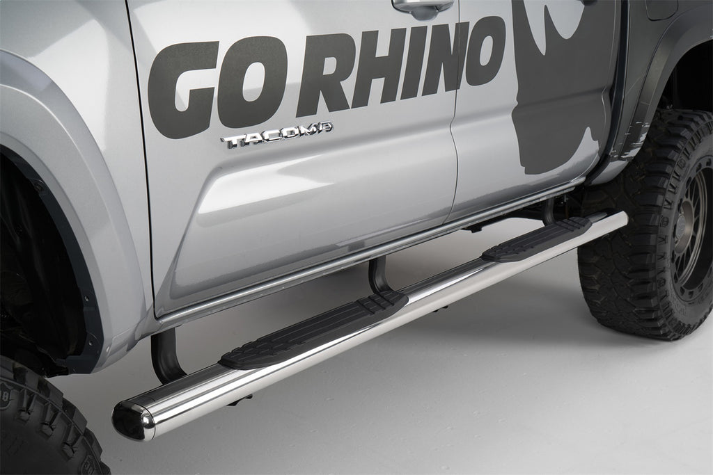 Go Rhino 104441587PS 4 in. 1000 Series Side Steps w/Mounting Brackets Kit