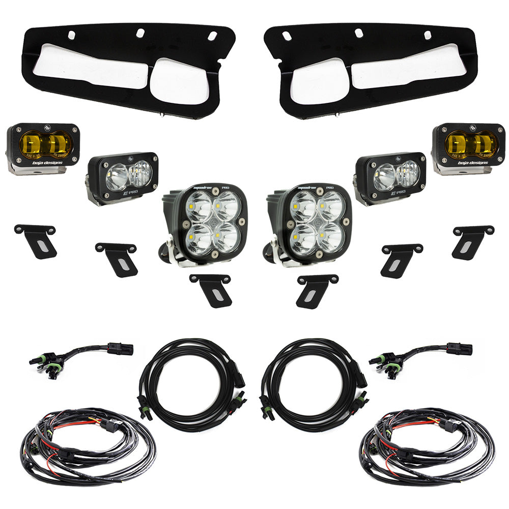 Baja Designs 448179 S2 SAE Amber Fog Light Pro Kit For 2021-2024 Ford Bronco