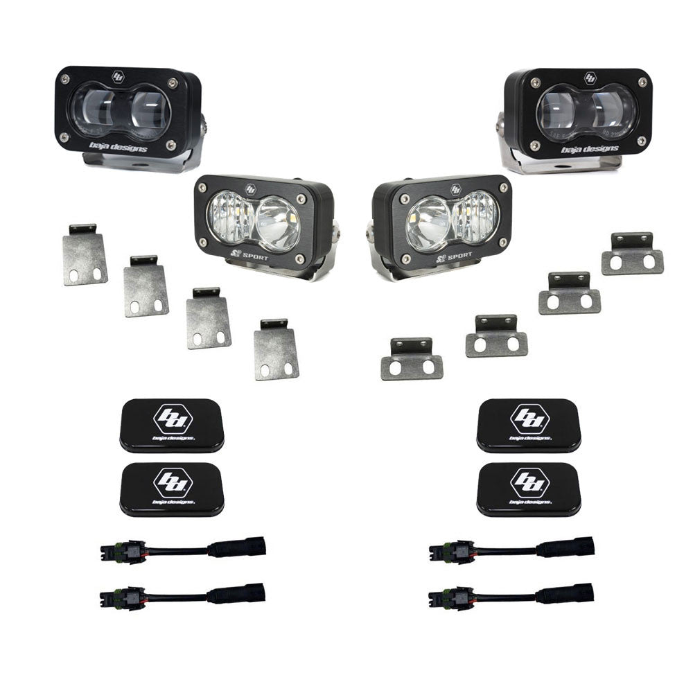 Baja Designs 448180 S2 SAE/S2 Sport Clear Fog Light Kit For 21-23 Raptor/Bronco