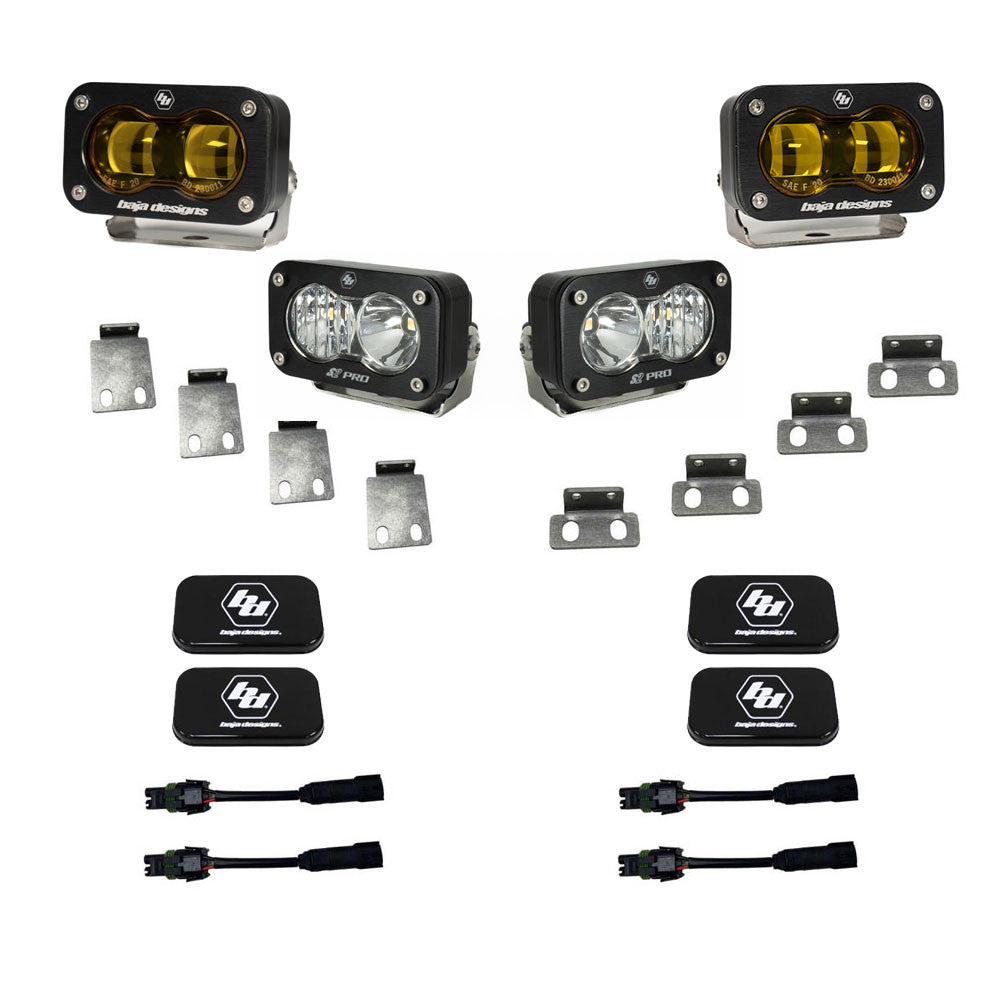 Baja Designs 448183 SAE/S2 Pro Clear/Amber Fog Light Kit For 21-23 Raptor/Bronco