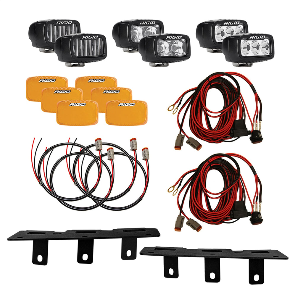 Rigid Industries 46731 Bumper Triple SR-M Fog Light Kit Fits 21-24 Bronco