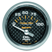 Load image into Gallery viewer, AutoMeter 4727 Carbon Fiber Electric Oil Pressure Gauge