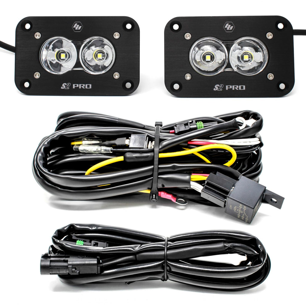 Baja Design 487808 Flush Mount LED Light Pod Kit Work/Scene Pattern Pair S2 Pro