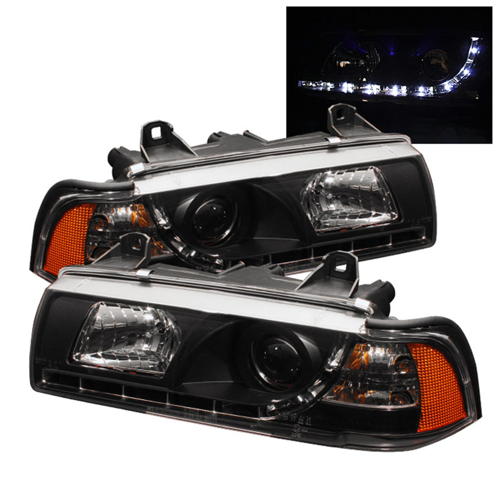 Spyder Auto 5008794 DRL LED Projector Headlights Fits 92-98 318i 320i 325i 328i