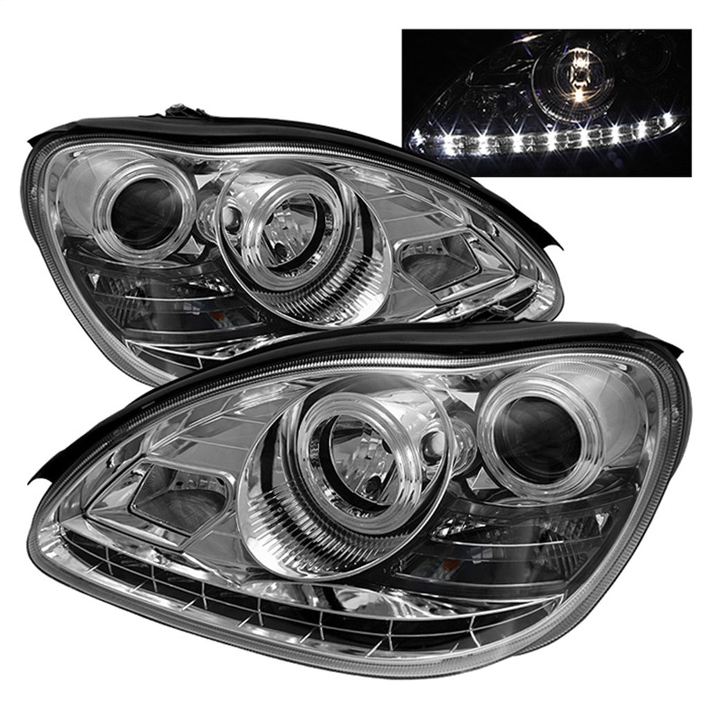 Spyder Auto 5011329 DRL LED Projector Headlights Fits 00-06 S350 S430 S500 S600