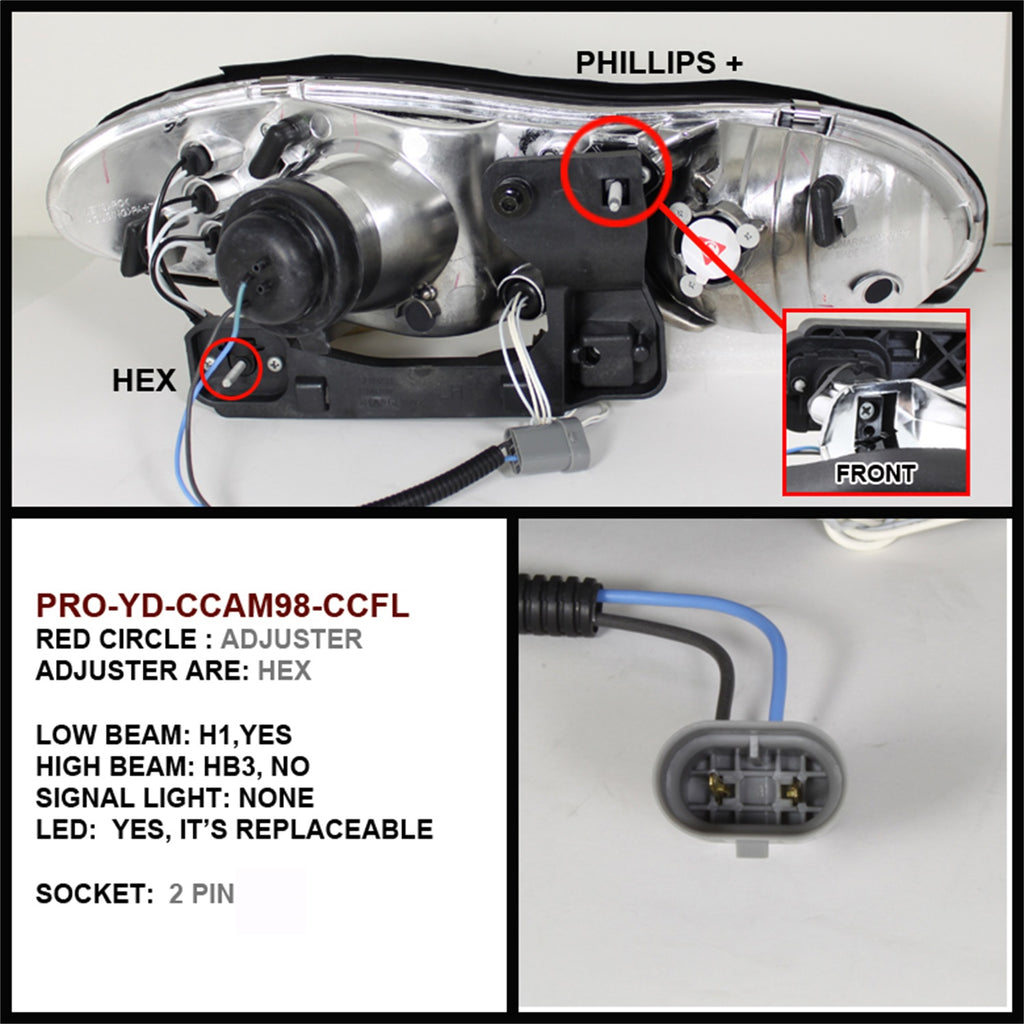 Spyder Auto 5039224 CCFL LED Projector Headlights Fits 98-02 Camaro