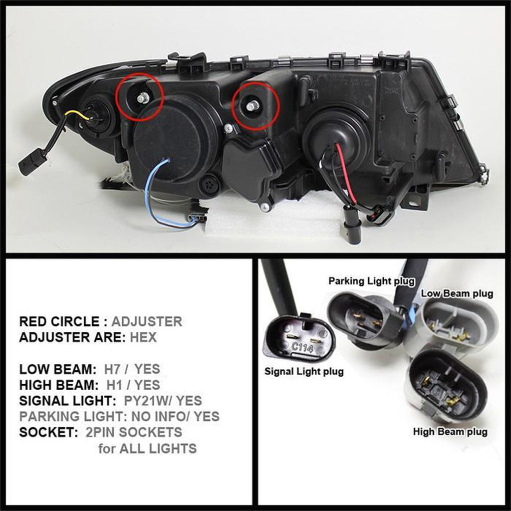 Spyder Auto 5042415 Halo Projector Headlights Fits 320i 325i 325xi 330i 330xi