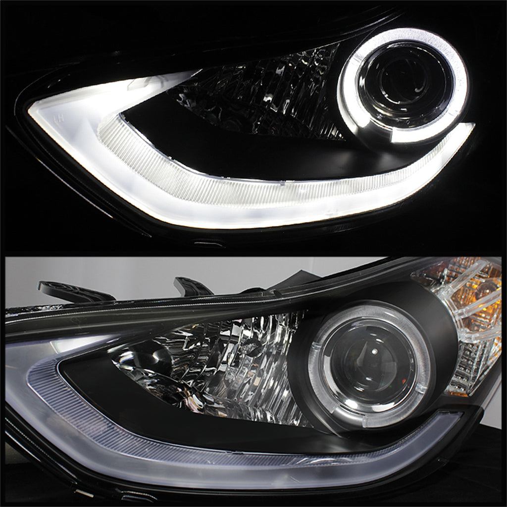 Spyder Auto 5073662 DRL LED Projector Headlights Fits Elantra Elantra Coupe