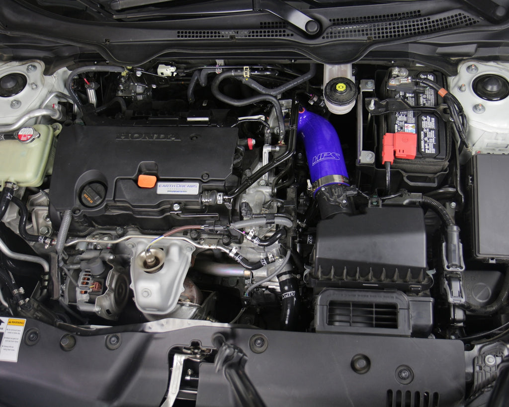 HPS 57-1596-BLUE Blue Silicone Intake Hose For 2016-2019 Civic 2.0L Non Turbo