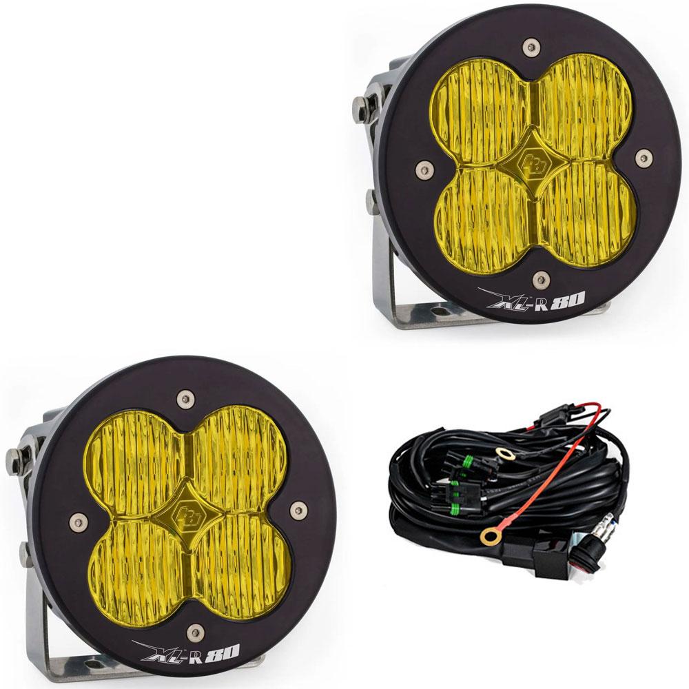 Baja Design 767815 LED Light Pods Amber Lens WidePattern Pair XL R 80 Series