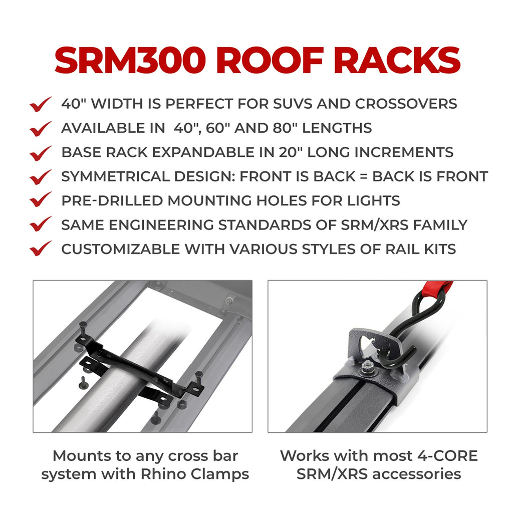 Go Rhino 5933443T SRM300 Flat Platform Rack w/Quad Baja Rail Kit
