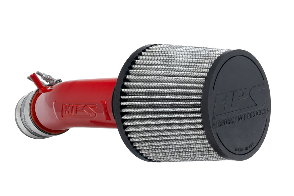 HPS 827-275R Red Shortram Air Intake Kit Cool Short Ram SRI High Flow Filter