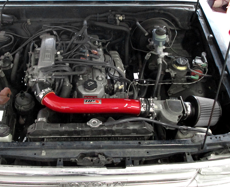 HPS 827-514R Red Shortram Air Intake Kit Cool Short Ram SRI High Flow Filter