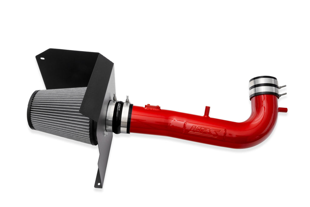 HPS 827-603R Red Cold Air Intake Kit Heat Shield Cool Ram 827-603R-1