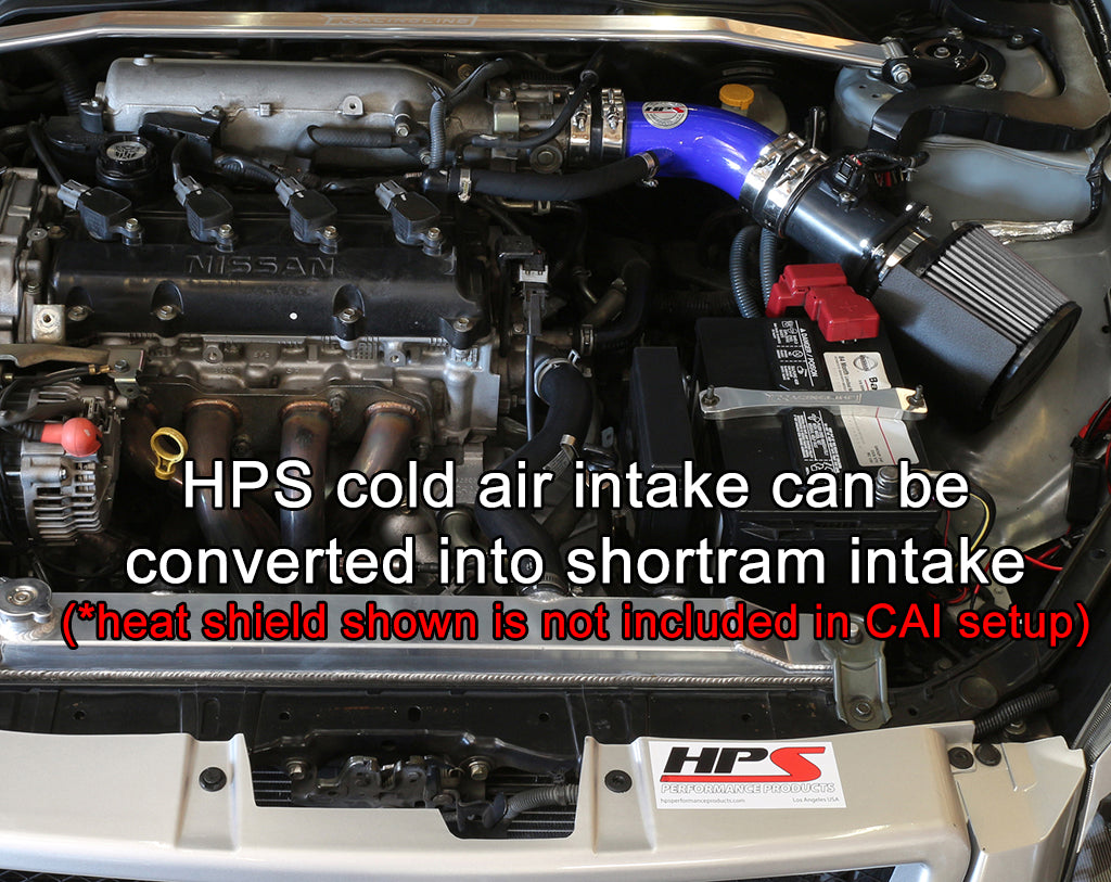 HPS 837-570BL Blue Cold Air Intake Kit Cool Long Ram CAI (Converts to shortram)