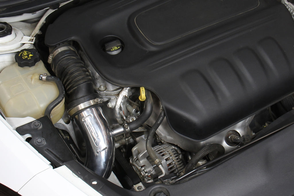 HPS 837-571P Polish Cold Air Intake Kit Cool Long Ram CAI High Flow Filter