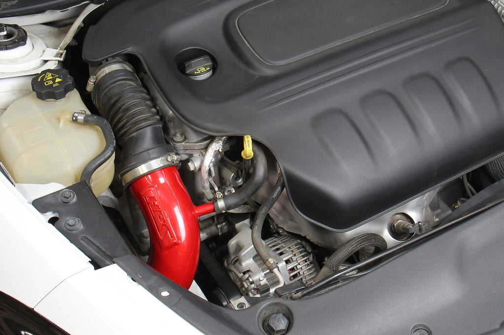 HPS 837-571R Red Cold Air Intake Kit Cool Long Ram CAI High Flow Filter