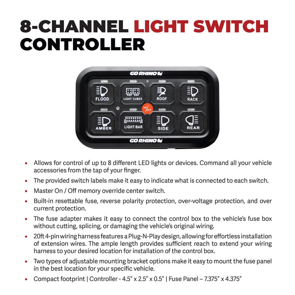 Go Rhino 758CHSCW 8-Channel Light Switch Controller