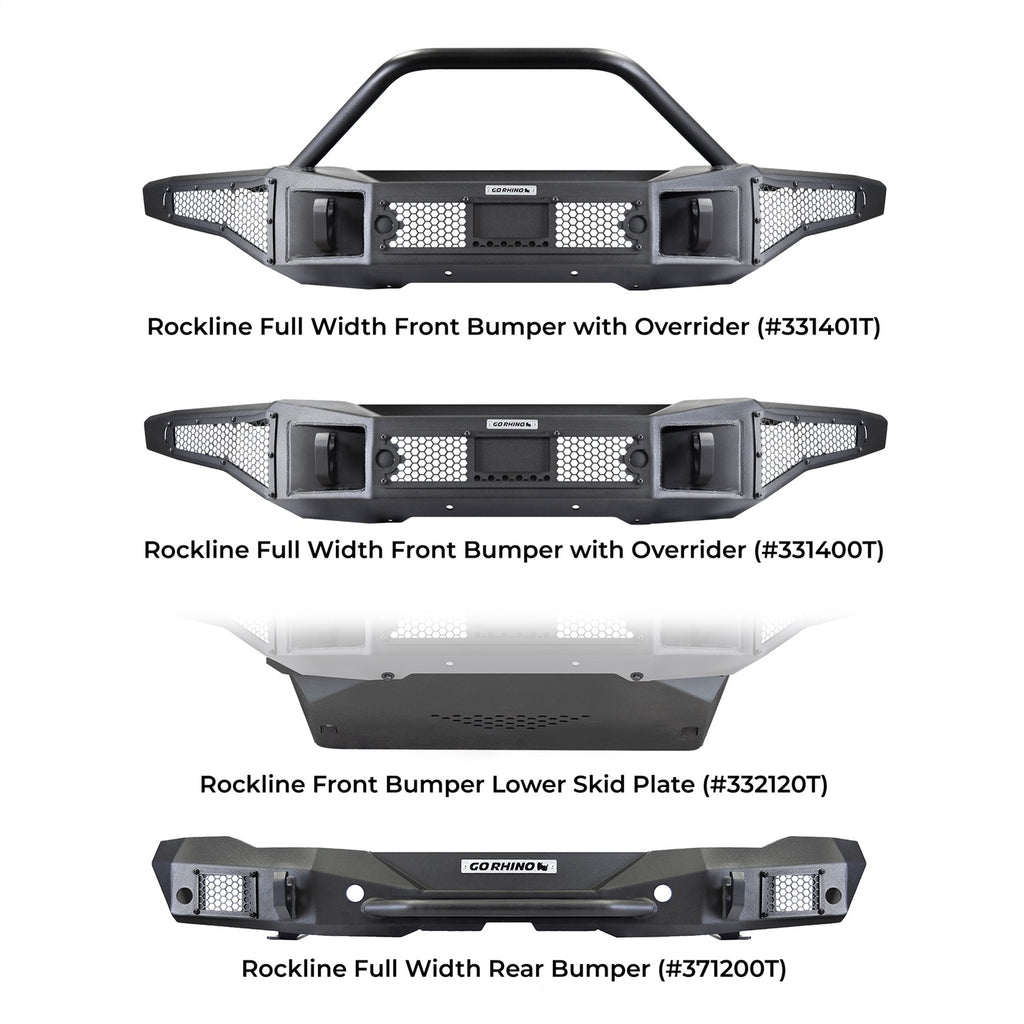 Go Rhino 371200T Rockline Rear Full Width Bumper Fits 18-24 Wrangler (JL)