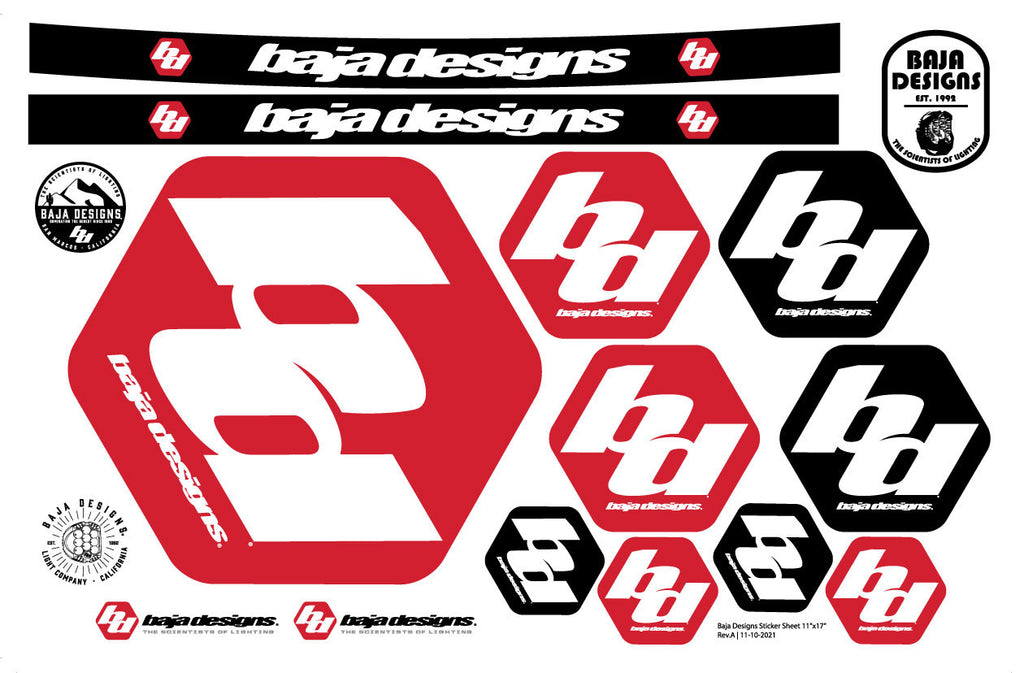 Baja Design 900098 BD Sticker Sheet