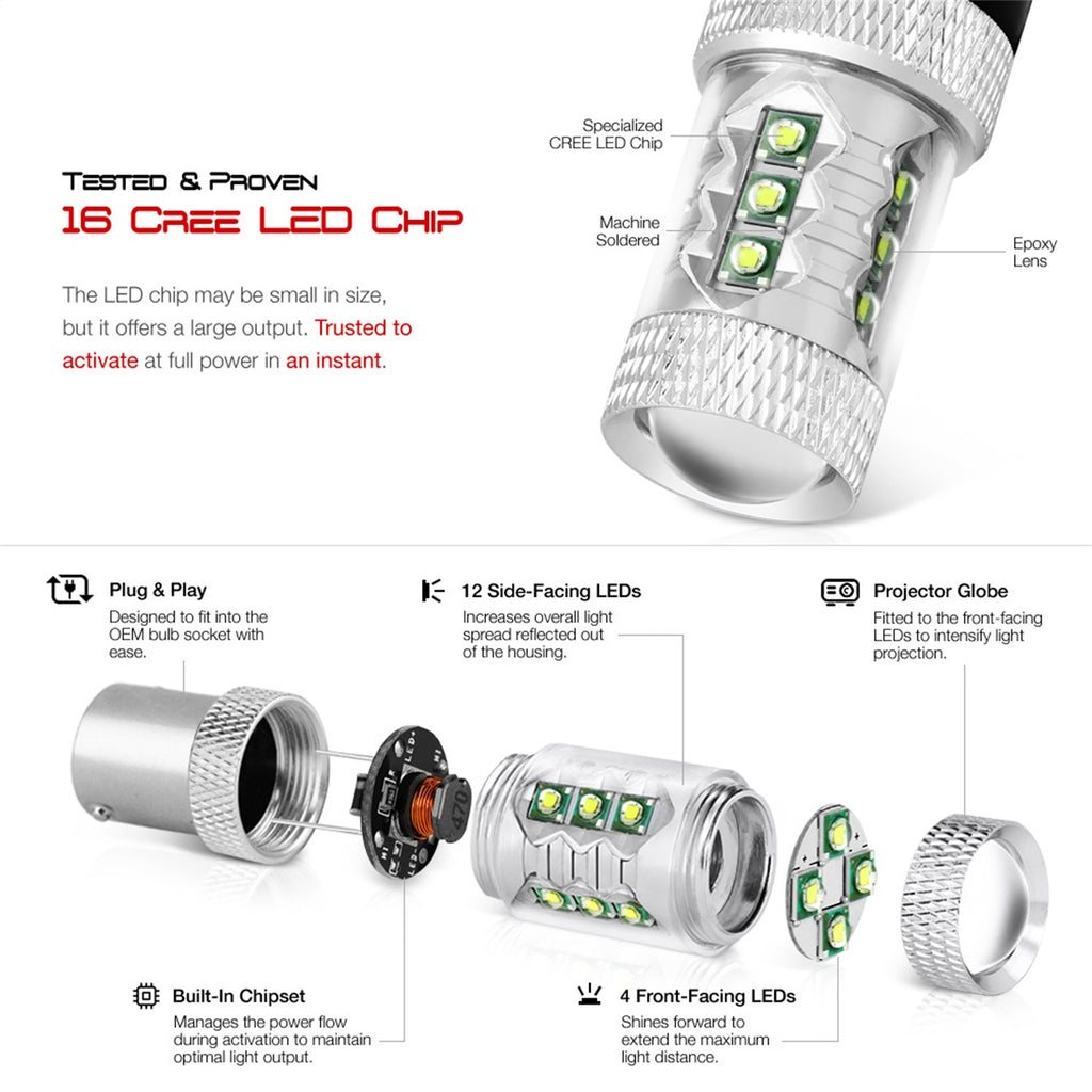 Spyder Auto 9044632 XTune LED Chip Machine-Soldered Bulb
