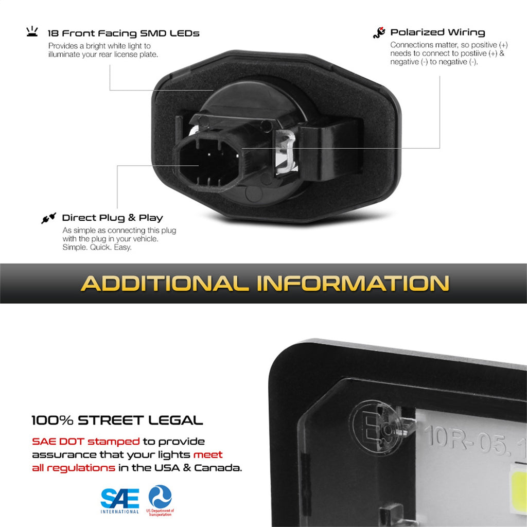 Spyder Auto 9045042 XTune License Plate Bulb Assembly Replacement