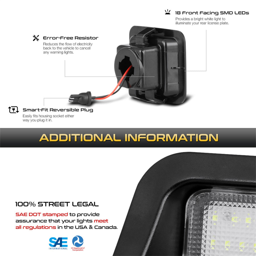 Spyder Auto 9045158 XTune License Plate Bulb Assembly Replacement Fits F-150