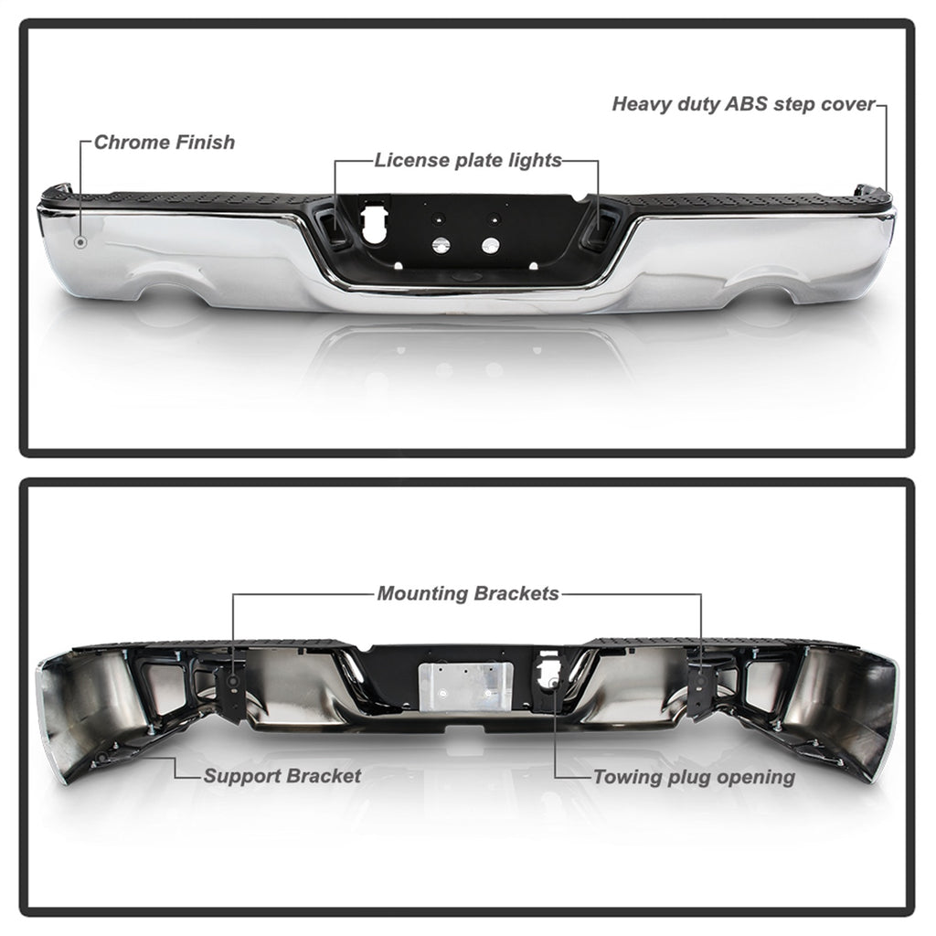 Spyder Auto 9046988 Steel Rear Bumper Fits 09-18 1500 Ram 1500