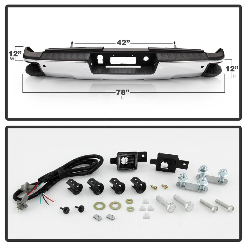 Spyder Auto 9048814 Rear Steel Bumper
